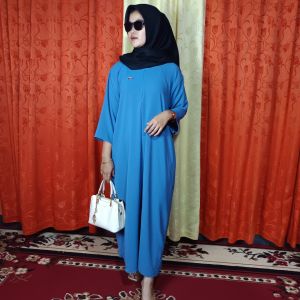Daster Crinkle Airflow Premium Gamis Jumbo Panjang Lengan 3/4 Busui