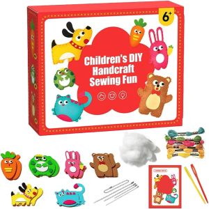 DIY จักรเย็บผ้าชุดสำหรับเด็กการ์ตูนสัตว์สวนสนุก DIY จักรเย็บผ้าชุดสำหรับหนุ่มๆสาวๆสร้างสรรค์จี้แพคเกจวัสดุ