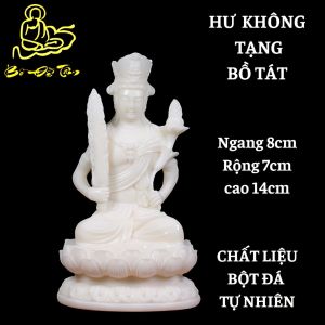 Tượng Phật Hư Không Tạng Bồ Tát chất liệu bột đá cao 14cm hàng thủ công mỹ nghệ nhập khẩu