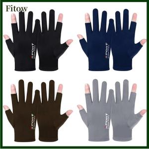 Fitow Summer Gloves Men Ice Silk Sun Proction Driving Glove Fishing Gloves Breathable Cycling Hiking Glove