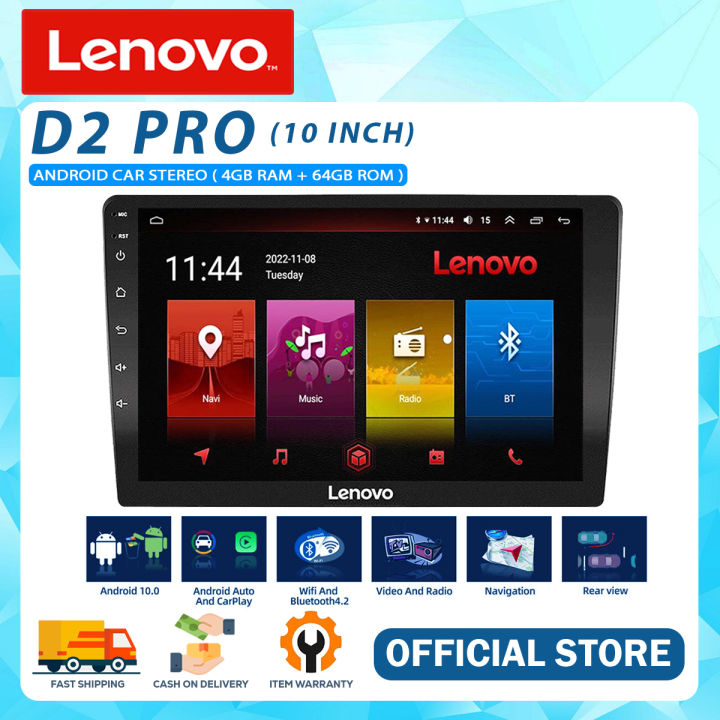 Lenovo D2 Pro Android Car Stereo 9/10 Inch 4GB+64GB Head Unit with GPS