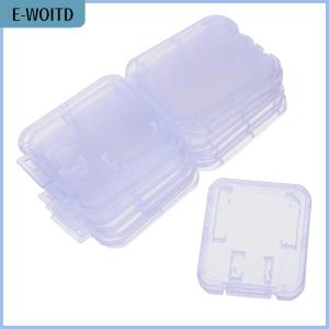 【E-WOITD】 10Pcs Clear Plastic Memory Card Case Micro SD TF Card Storage Box Protection