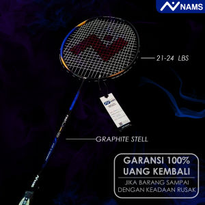 NAMS RAKET BADMINTON 21-24 LBS DARK BLUE / SENYAWA / SUDAH TERMASUK SENAR / ORIGINAL TANPA SAMBUNGAN BULUTANGKIS