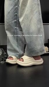 [Free Shipping] 2025 New Thick-Soled Height-Increasing Simple And Fashionable Outdoor Slippers For Women Summer Sandals Comfortable Solid-Color Slip-On Sandals