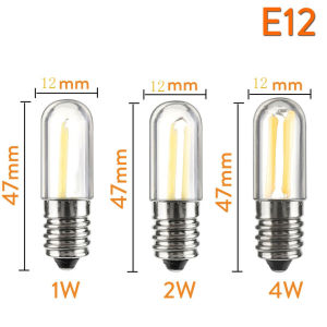 50Pcs Pack Appliance LED Bulb For Refrigerator Freezer E14 E12 220V DimmableCOB Light 1W 2W 4W Warm White Cold White PC Cover High Transmittance Bulbs