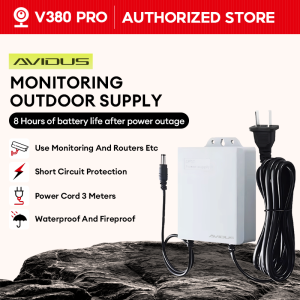 V380 PRO X AVIDUS Mini UPS Built-in Battery Supply 12V 1.5A  For WiFi Modem Router and Outdoor CCTV Uninterruptible Power Supply For 12V 2A Devices Extension Cord Working System IP Camera Can Also Be Use