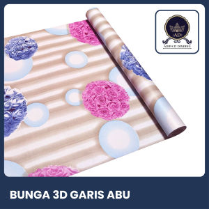 Adipatidinding - Wallpaper Dinding Motif Bunga 3D Garis Abu Ukuran 45 Cm x 10 Meter Wallpaper Stiker Dinding Motif Bunga 3D Garis Abu Wallstiker Motif Bunga 3D Garis Abu Dekorasi Dinding Dekorasi Rumah Dekorasi Ruang Tamu Dekorasi Kamar Tidur