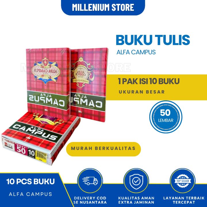 Buku tulis campus isi 50 lembar ( 1 pak isi 10 buku ) / Buku Sekolah