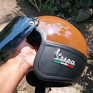 Helm Reteo Vespa Italy Coklat Gloss: Helm Berkualitas Tinggi