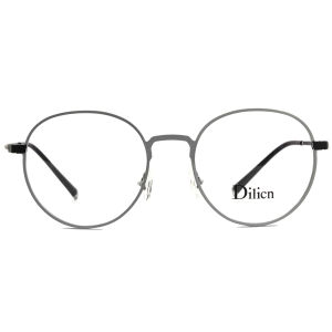 Dilicn  Round Style Metal Classic Silm Light Fashionable Glasses Men Optical Frame 3012