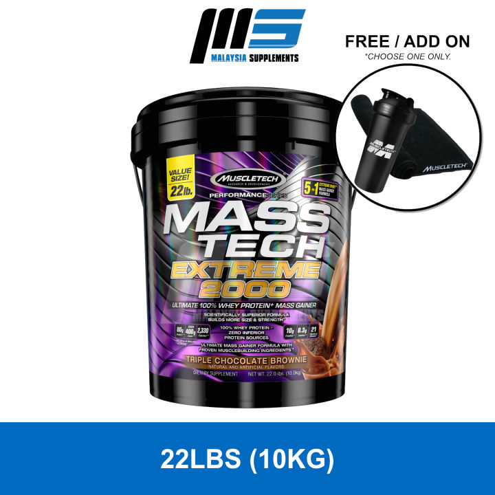 Muscletech Mass Tech Extreme 2000 22lbs Free T Mass Gainer Protein Powder Muscle 5635