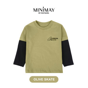 Kaos Lengan Panjang Urban Skate Kombinasi Warna Maysara Minimay