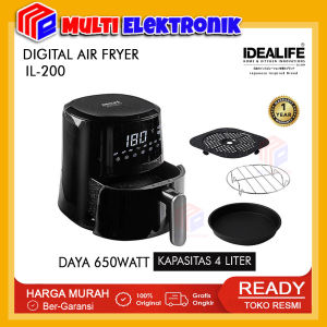 Idealife Digital Air Fryer IL-200 / IL200 / IL 200 Low Watt Kapasitas 4 Liter Menggoreng Tanpa Minyak