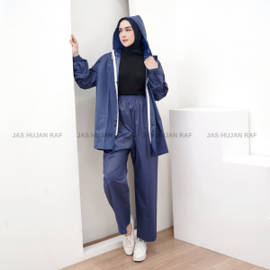 jas hujan dewasa pria wanita kain pvc tebal kuat elastis anti air