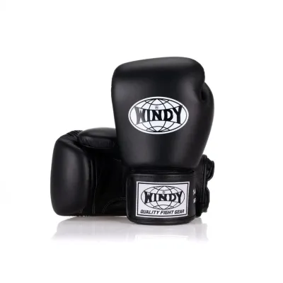 Windy Black Muay Thai Classic Leather Boxing Glove