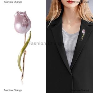 [COD] Fashion Change YANAO AYUYTDB New Tulip Brooches For Women Flower Wedding Office Party Brooch Pins Gift