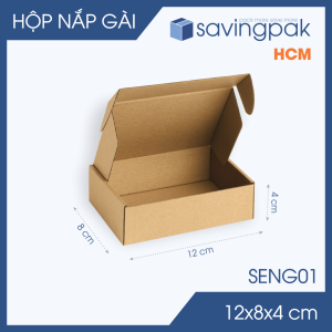 SENG01 - 12x8x4 cm - 20 Hộp carton nắp gài đóng hàng giá rẻ hộp gói hàng hộp quà thời trang
