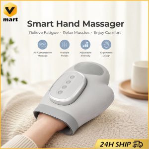 Electric Hand Massager Gloves with Airbag Compression Vibration Heat Portable Hand Finger Wrist Massager for Carpal Tunnel