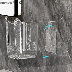 WP💓💛💖 Plastic Wall Mounted Tissue Box Self-adhesive Punch Free Paper Towel Holder Upside Down Space-saving Napkin Container Bathroom