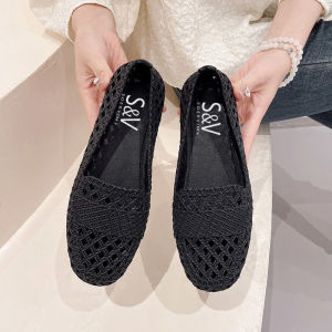 [Free Shipping] Womens Summer New Versatile Waterproof Non-Slip Breathable Hollow Casual Soft Sole Flat Closed-Toe Sandals