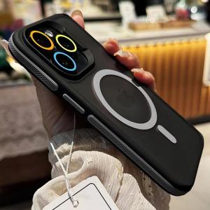 New 7CYM Bicolor Matte Magnetic Translucency Case For iPhone 15 16 14 13 12 11 Pro Max 15 Plus Magsafe Wireless Charge Cover