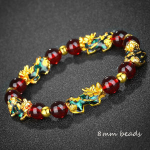 XINSU38 ผู้หญิง ปี่เซียะ ฮวงจุ้ย ดึงดูดความมั่งคั่ง ลูกปัดหินออบซิเดียน อุณหพลศาสตร์ สายรัดข้อมือ กำไลนำโชค สร้อยข้อมือ