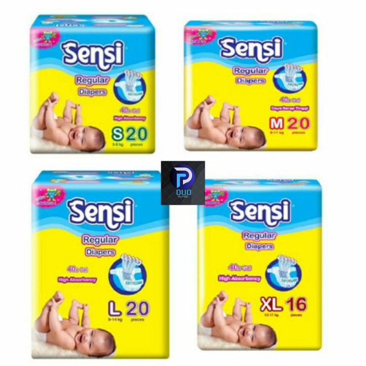 Pampers Bayi Sensi Reguler Diapers Perekat S20/M20/L20/XL16 | Lazada ...