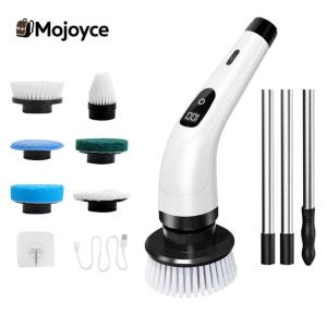 Rotary Floor Brushes Waterproof Shower Scrubber for Bathroom Bathtub Tile Floor