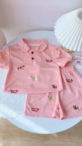 PRINCESS KESLI 1-9 Tahun Childrens Suit Polo Shirts And Shorts Pants Two Pieces Set Baju Budak Perumpuan Budak Lelaki