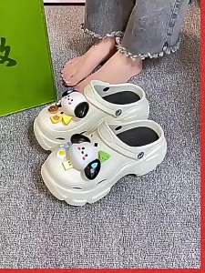 [Free Shipping] Cute womens clogs summer new style thick-soled height-increasing non-slip sandals beach slippers
