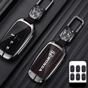 Ốp chìa khóa các xe Honda City Civic CRV Accord HRV BRV Brio bọc chìa khóa hợp kim vân xám