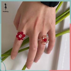 ส่วนลด 10 บาท สำหรับการซื้อ 1 ชิ้น แหวนลูกปัดคริสตัลแบบวินเทจแหวนแบบยืดหยุ่นทำด้วยมือสำหรับผู้หญิงเครื่องประดับโบฮีเมียนของขวัญสำหรับงานเลี้ยง