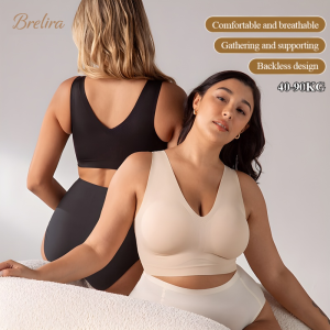 『Brelira』Seamless Push Up Bra No Wire Anti-Sagging Womens Underwear Plus Size Soft Invisible Full Coverage Lingerie