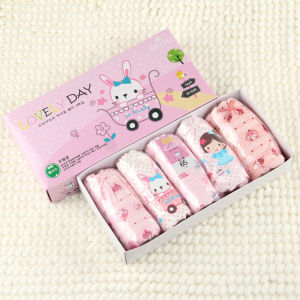 TTime Kid Girl 5pcs/set box Upgrade premier girl panties cartoon underwear comfortable briefs for kid 3-14 year old .seluar dalam budak.