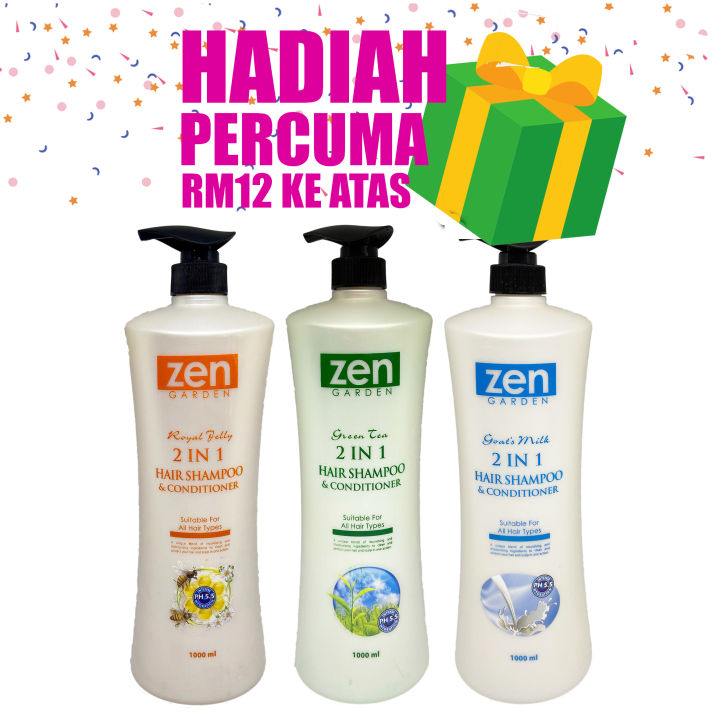 Zen Garden Syampu Kondisioner Rambut 1 Liter Susu Kambing / Green Tea