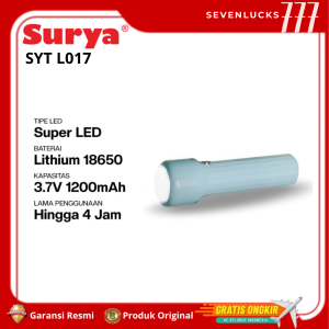 Surya Senter Tangan LED Mini SYT L017 Baterai Lithium Tahan 4 Jam Rechargeable - GARANSI RESMI