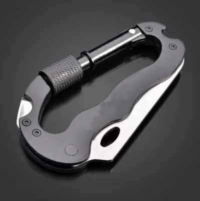 5 in 1 Carabiner Carabiner Multi Tool Steel Screw Lock Hook Keychain Clip