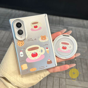 ốp lưng z fold 8 Phone Case For SAMSUNG Galaxy Z Fold 8 with Griptok TPU Keychain Chain Coffee Tomato Aesthetic Korean Cute