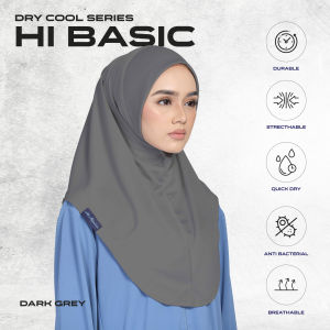 HiHijab - HiBasic Dry Cool Collection Instant Sport Hijab Microfiber Tudung Sukan Hijab Sukan - Police Blue