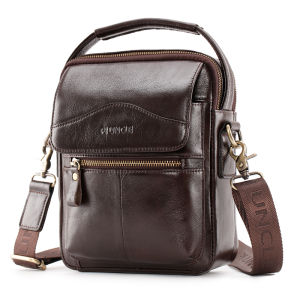 Trend 2021 New Genuine Leather Mens Small Shoulder Messenger Bags Cross Body Small Tote Bags for Men Real Leather Office Hand Bags Fot Male High Quality Business Case Flip Small Luxury Vintage Cowhide Handbags Designer Brand