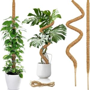 NOBLELYN Handmade Moss Pole Bendable Eco-Friendly Garden Trellis Plant Support Material Coco Coir Pole Climbing Plants