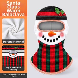 NALANILI Santa Claus Funny Face Balaclava 3D Printed Thermal Face Cover Novelty Windproof Neck Gaiter Skiing