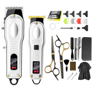 【2in1】Cordless Hair Clipper Profession Barber Rechargeable Razor Haircut Salon Trimmer s set