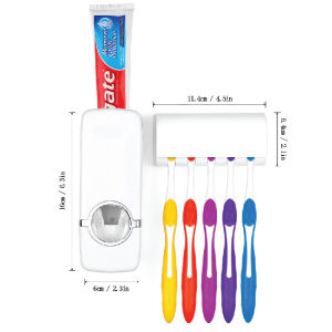 Automatic Toothpaste Dispenser Toothbrush Holder Wall Mount Rack Squeezer / Bekas Berus Gigi Ubat Gigi Automatik