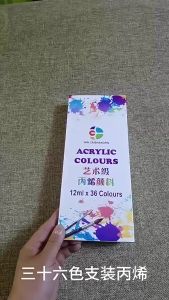 Set Cat Akrilik 12ml 12/18/24/36 Warna untuk Lukisan Kanvas Kayu Batu dan Kraf