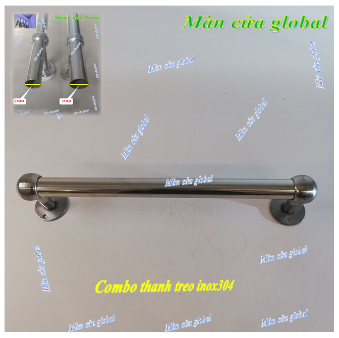 Thanh treo rèm màn cửa inox304 1.3m | Lazada.vn