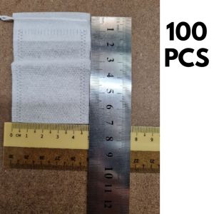 100PCS Empty Tea Bag | Tea Filter Bag With Drawstring Disposable Food Grade Non Woven Bag Fabric