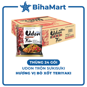 [THÙNG 24 GÓI] - ACECOOK - Mì Udon trộn Sưkisưki bò xốt Teriyaki (82g/gói) - Mì Udon trộn Sukisuki hương vị bò xốt Teriyaki - Mì ăn liền Udon Sưki Sưki Nhật Bản sản xuất tại Việt Nam