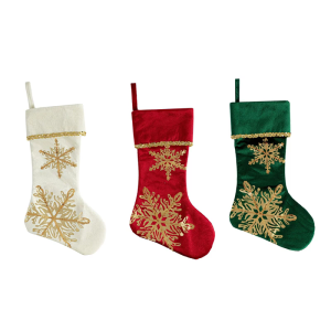 Snowflake Christmas Hanging Socks Christmas Stockings Candy Gift Bag Christmas Decorations For Home Office Part