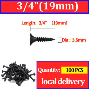 Drywall Black Screw for Wood Metal Pangkahoy Self-tapping Hardiflex  inches Wood Metal Screw